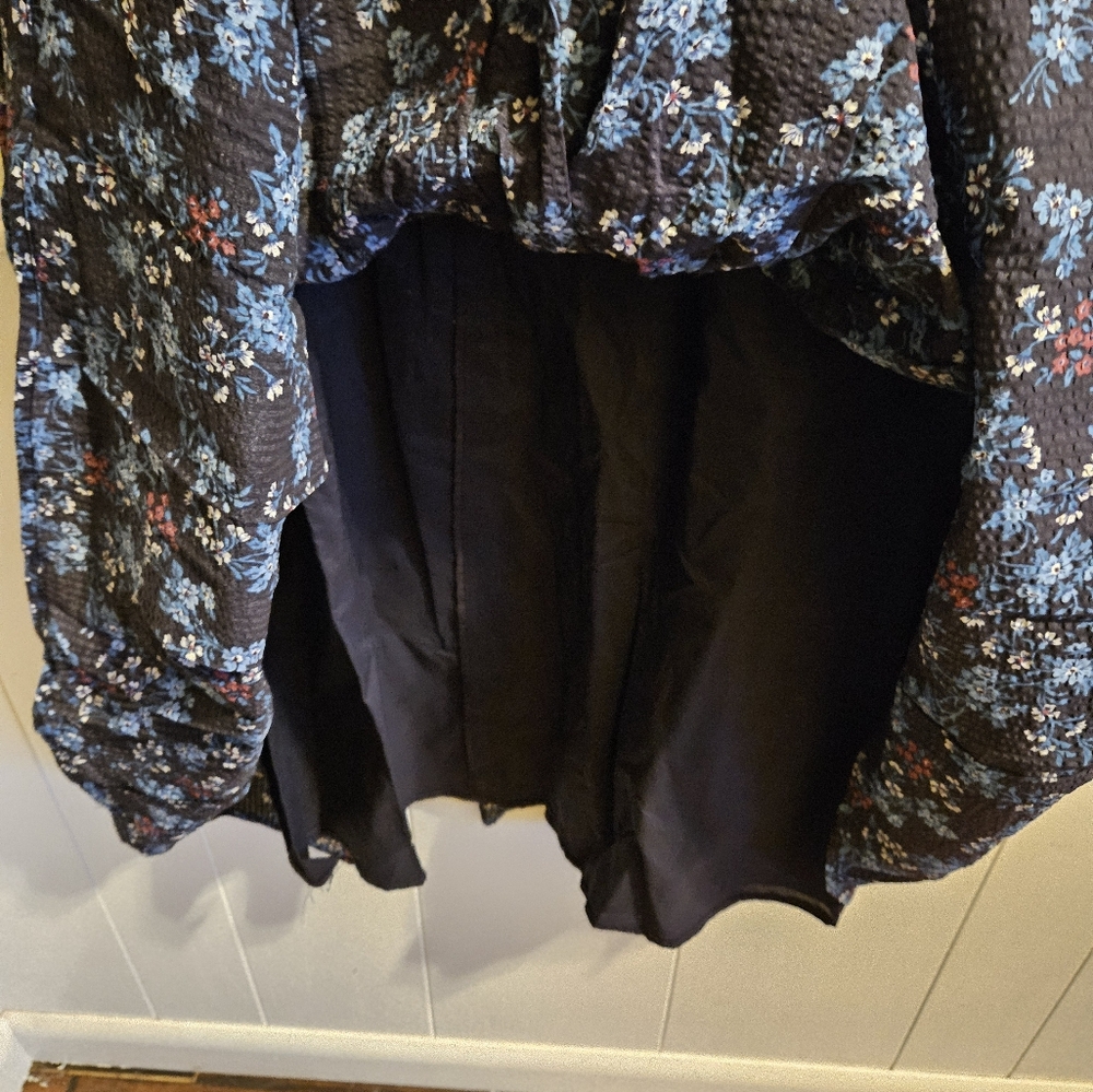 Sea New York Navy Floral Midi Dress with Blue Blossoms - Picture 5 of 7